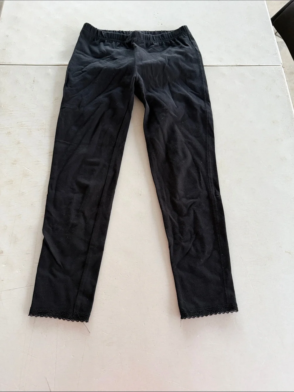 GAPKIDS Black Kids Leggings with Lace Trim